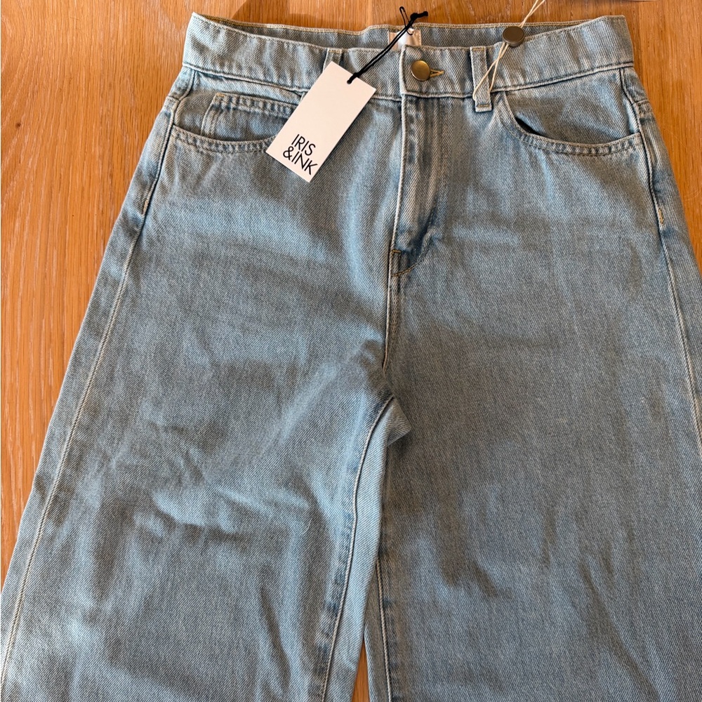 Iris & Ink wide-leg jeans in light blue